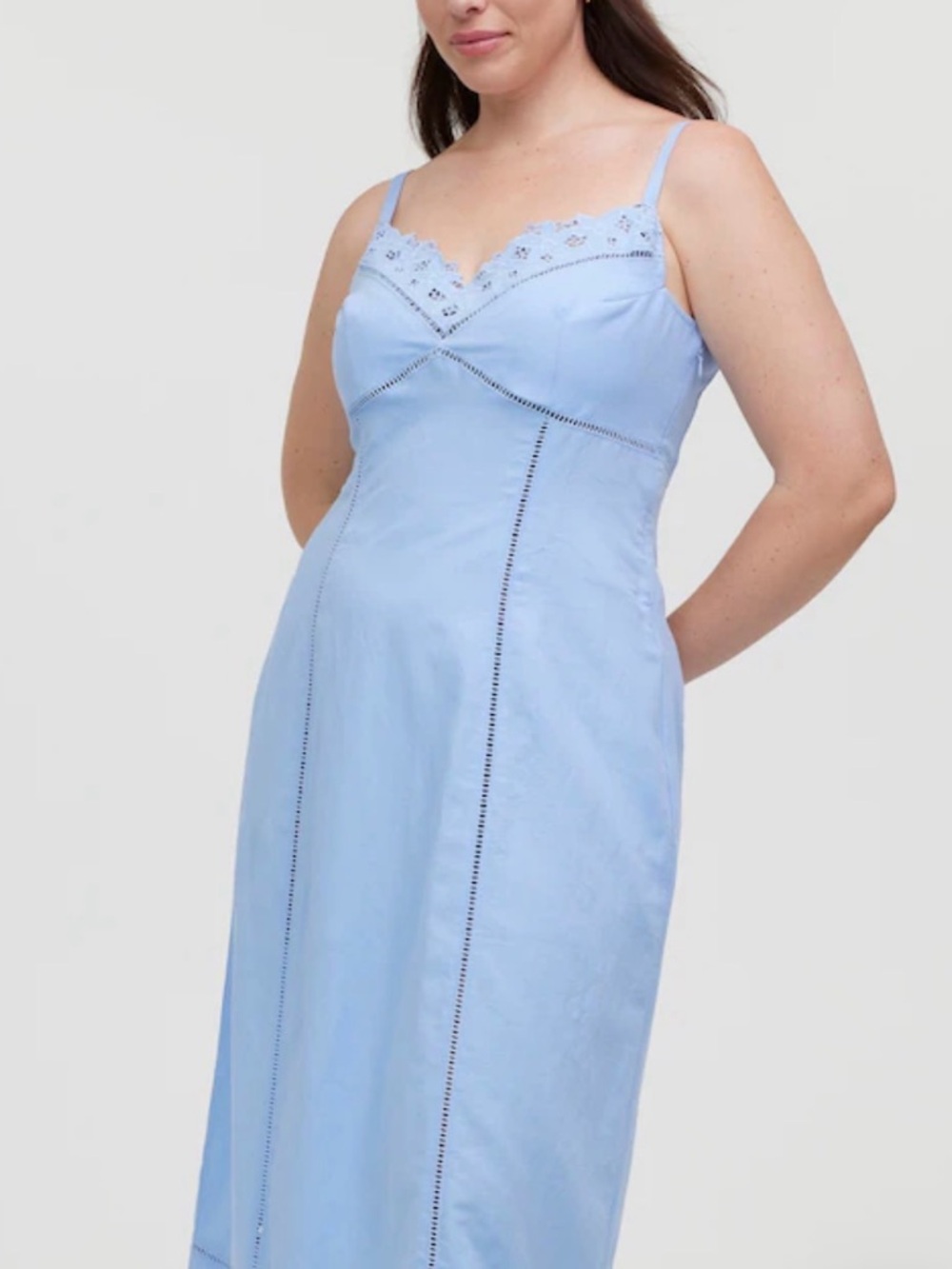 Madewell Sweetheart Midi Dress in Linen-Cotton Blend size 12 Cottagecore - Picture 2 of 8